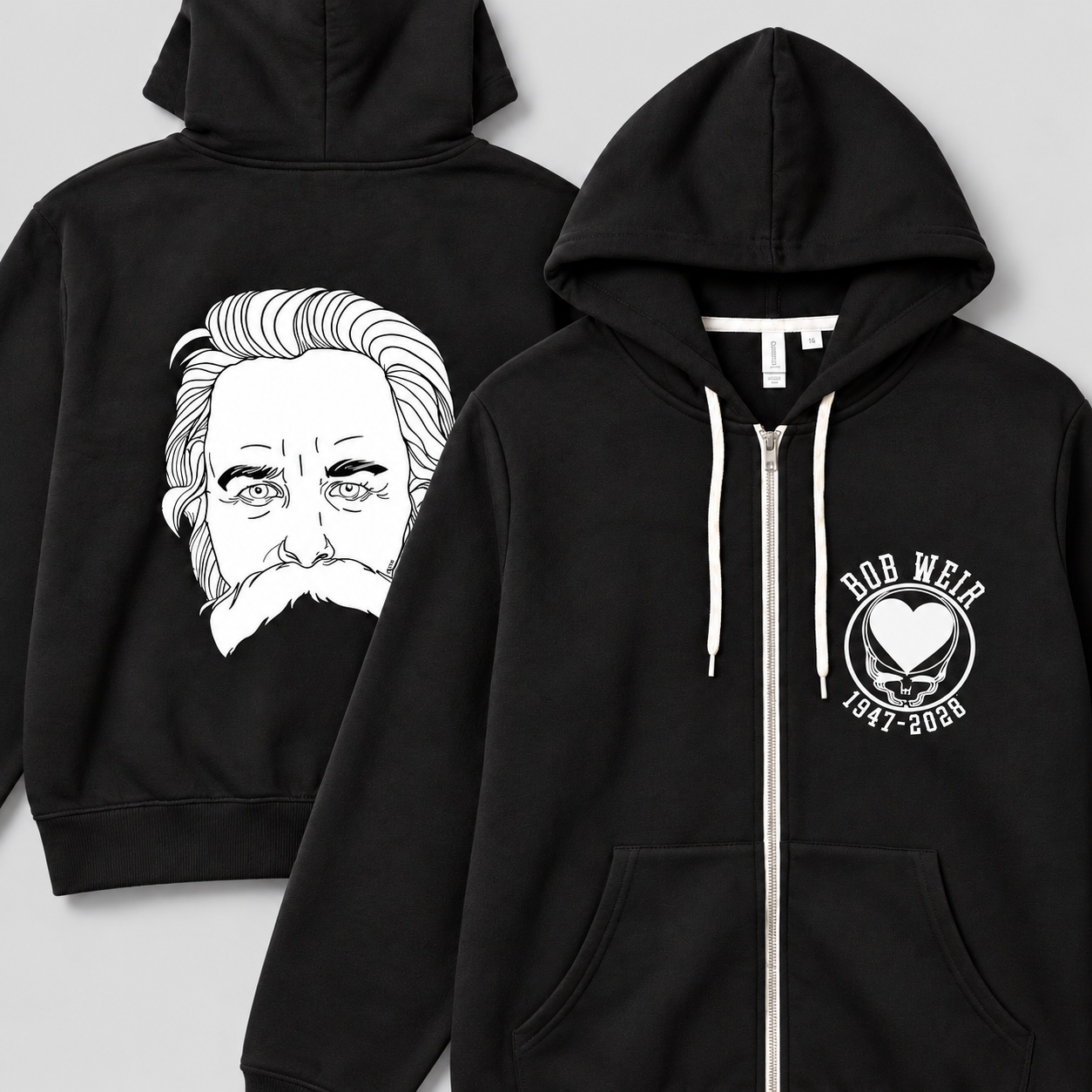 Bobby Zip Hoodie printed on a Zip Hoodie