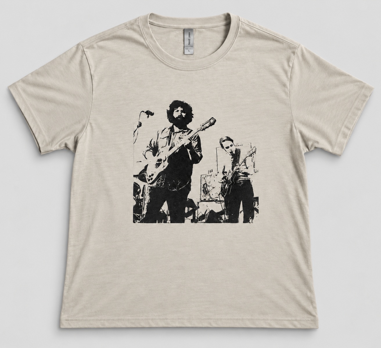 Jerry and Bobby ’70s Playing in the Band Shirt printed on a Tee